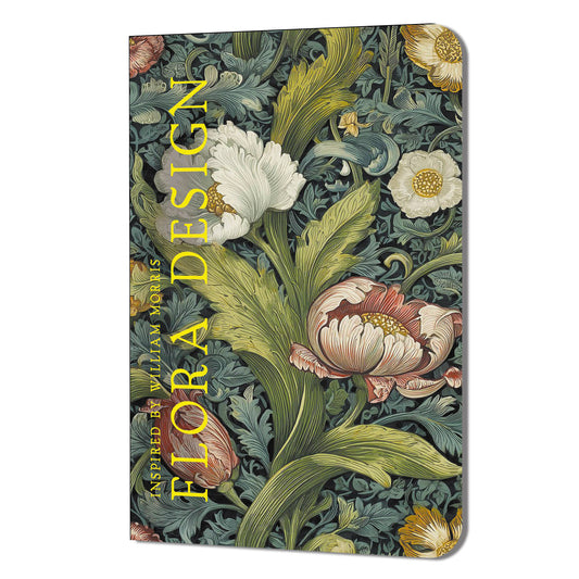 Блокнот FLORA DESIGN. Inspired by William Morris (белые и розовые цветы)
