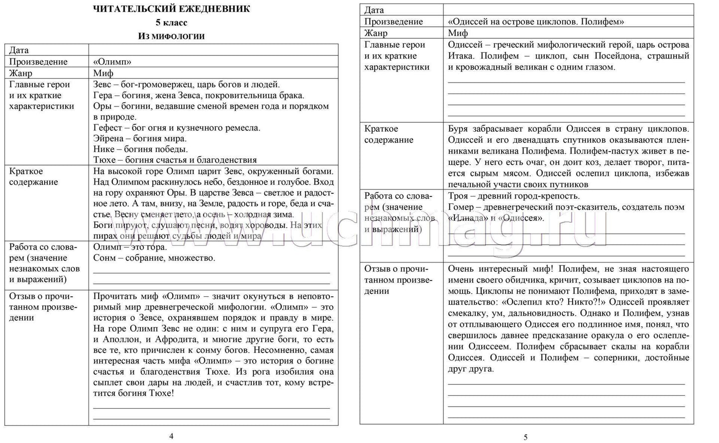 Читательский дневник 5-6 классы. Содержание произведений с отзывами. Характеристики героев. Полезные заметки. По учебнику "Литература" Г. С. Меркина (Формат А5, бумага мелов 200, блок офсет 65) 96 стр.