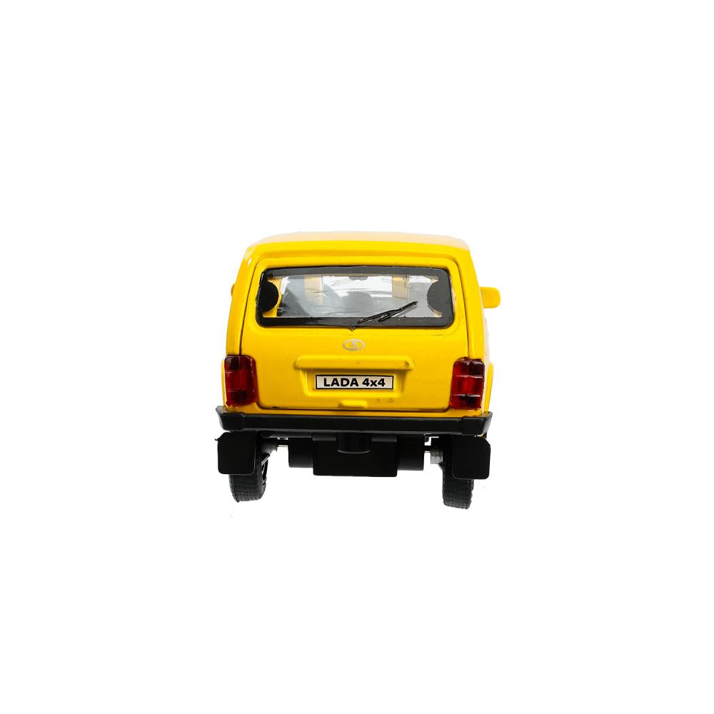 Machine en métal LADA 4x4 12 cm, double, bagage, inerce, jaune, cor. Parc technologique dans le cor.2*36шт
