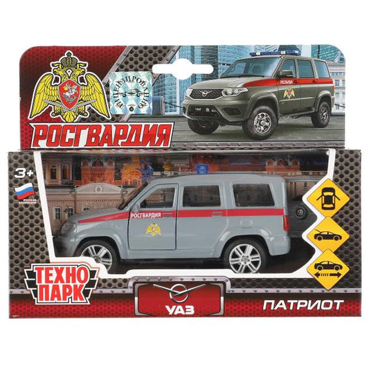 Машина металл UAZ patriot РОСГВАРДИЯ, 12 см, дв., багаж., инерц., кор. Технопарк в кор.2*24шт