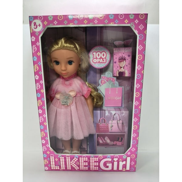 Кукла озвуч 30 см, Шаинский музыка 100 фраз, в кор. LIKEE GIRL в кор.18шт