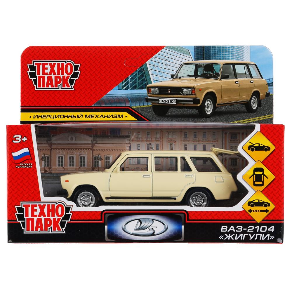 Machine en métal VAЗ-2104 ЖИГУЛИ длина 12 см, двери, багаж, инерц,бежевый, кор. Parc technologique dans le cor.2*36шт