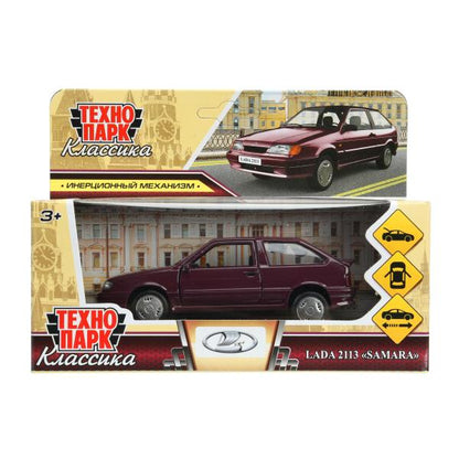 Machine en métal vaz-2113 12 cm, double, sac, argent, rouge, cor. Parc technologique dans le cor.2*36шт