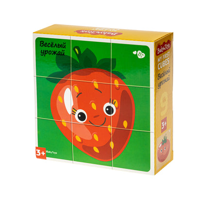 Кубики "Веселый урожай" (без обклейки) 9 шт Baby Toys