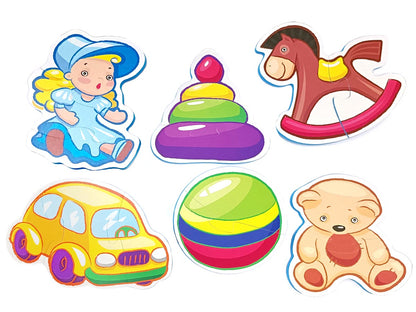 Пазлы-контуры "Игрушки" 6 фигурок Baby Toys (мягкие)
