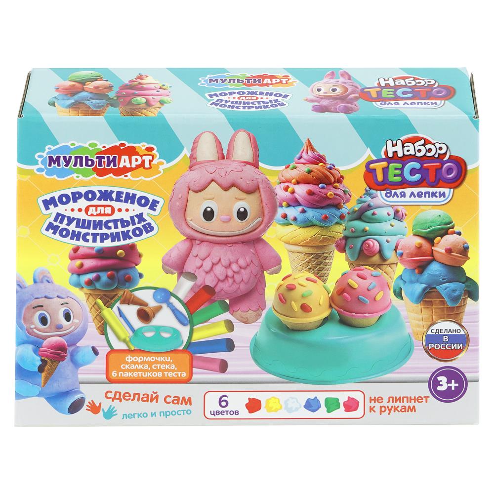 Набор с тестом для лепки лабубу мороженое для лабубу MultiArt в кор.8шт