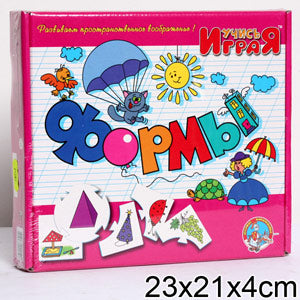 ФОРМЫ. НАСТОЛЬНАЯ ИГРА СЕРИИ "УЧИСЬ, ИГРАЯ!" 00059 в уп.10шт