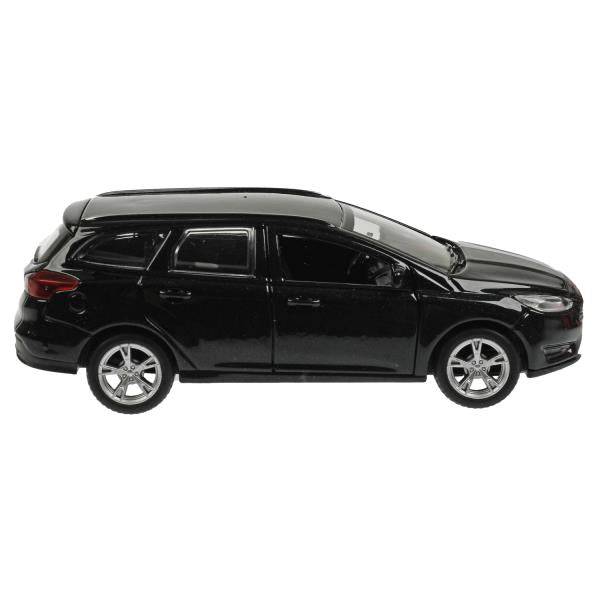 Машина металл FORD FOCUS TURNIER длина 12 см, двер, баг, инерц, черный, кор. Технопарк в кор.2*36шт