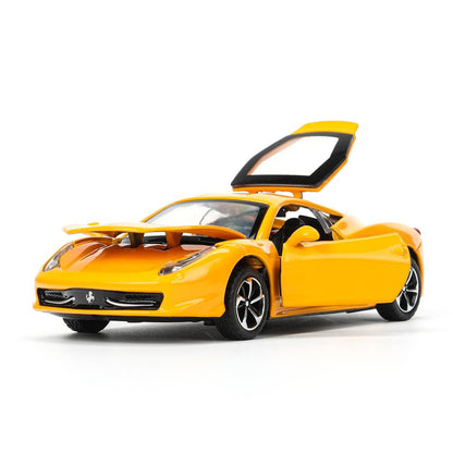 Модель металл звук ferrari 458 italia 14 см, двери, багажник. инерция кор. Технопарк в кор.2*48шт