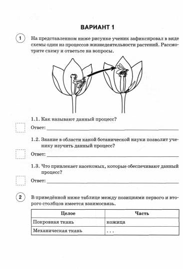 Biologie. 6ème classe. ВПР. Programme en ligne. 10 variantes de train. НОВИНКА (Легион)