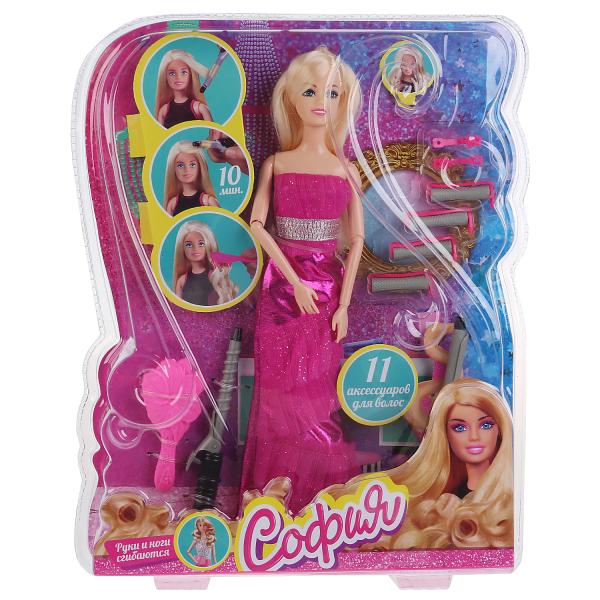 Кукла 29см, София с аксессуарами для волос на блистере (русс. уп.) София и Алекс в кор.2*18шт