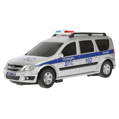 Машина р/у LADA LARGUS ПОЛИЦИЯ 18 см, свет, серебр, кор. Технопарк в кор.2*24шт