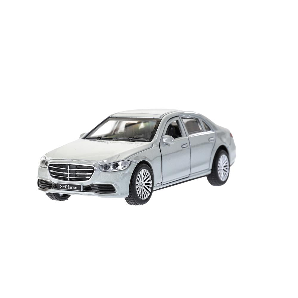 Машина металл MERCEDES-BENZ classe s v223 12см,дв,багаж,инер,серебристый,кор. Parc technologique dans le cor.2*36шт