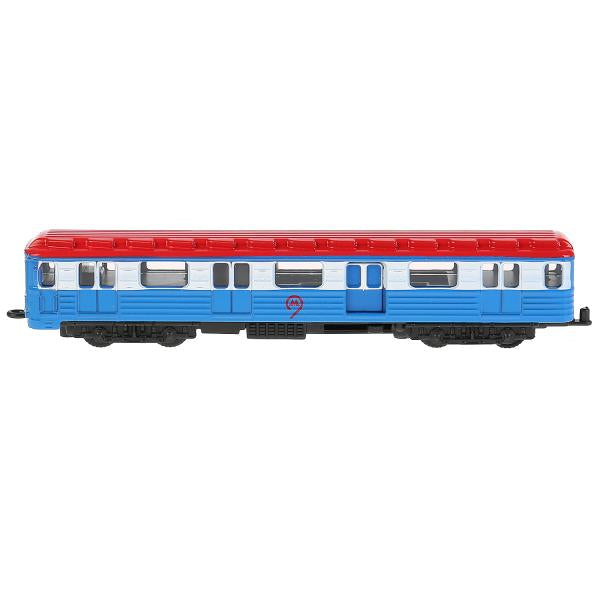 Машина металл свет-звук ТРАНСМАШХОЛДИНГ ВАГОН МЕТРО, 18,5 см, дв.,инерц,кор. Технопарк в кор.2*24шт