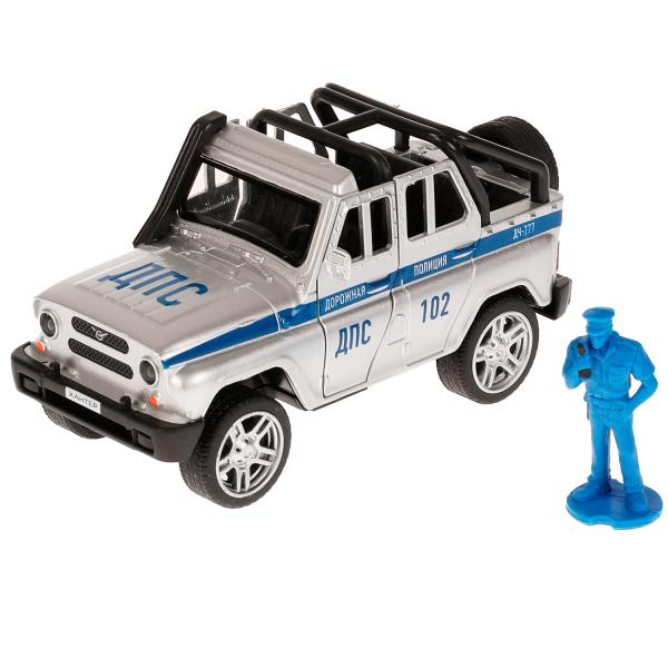 Machine en métal UAZ HUNTER ПОЛИЦИЯ 11,5 cm, deux, sac, in, figurine, ass, cor. Parc technologique dans le cor.2*36шт