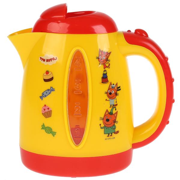 Чайник ТРИ КОТА ТМ "Играем вместе" на бат. свет+звук в русс. кор. в кор.2*18шт