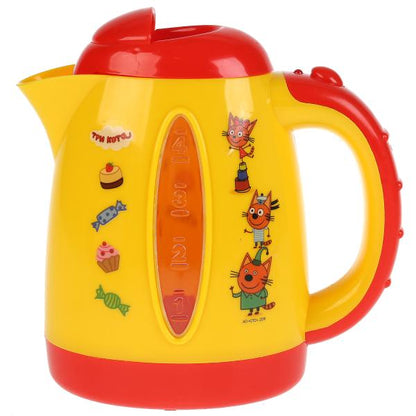Чайник ТРИ КОТА ТМ "Играем вместе" на бат. свет+звук в русс. кор. в кор.2*18шт