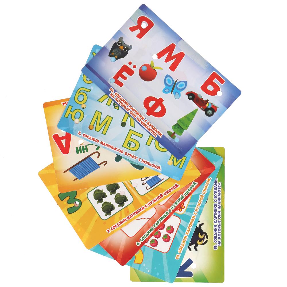 Викторина МИМИМИШКИ азбука и счет 64 задания на бат., со светом ТМ "Умка" в русс. кор. в кор.120шт