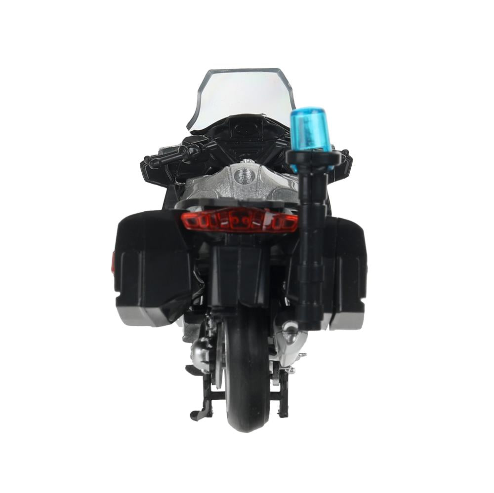 R1200-13SLPOL-SR Модель металл свет-звук МОТОЦИКЛ BMW R1200 RT 13 см, подвиж дет, сереб, кор. Техноп