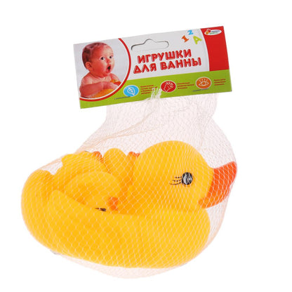 Игрушка пластизоль для купания "ИГРАЕМ ВМЕСТЕ" УТКА-МЫЛЬНИЦА МАЛ. В СЕТКЕ (РУСС. УП.) в кор.2*108шт