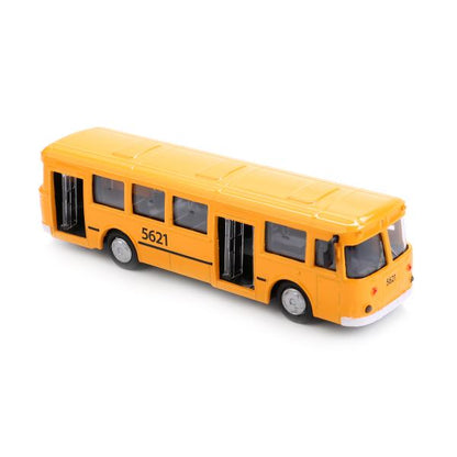 SB-16-57WB 233167 АВТОБУС "ТЕХНОПАРК" МЕТАЛЛ. ИНЕРЦ. 15СМ, ОТКРЫВ. ДВЕРИ В РУСС. КОР. в кор.2*24шт