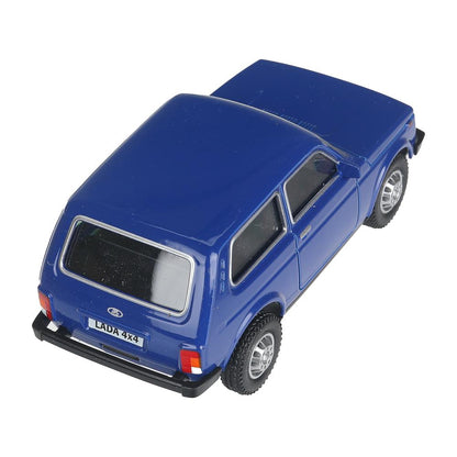 Машина металл LADA 4x4 длина 10 см, инерц, синий, кор. Технопарк в кор.72шт