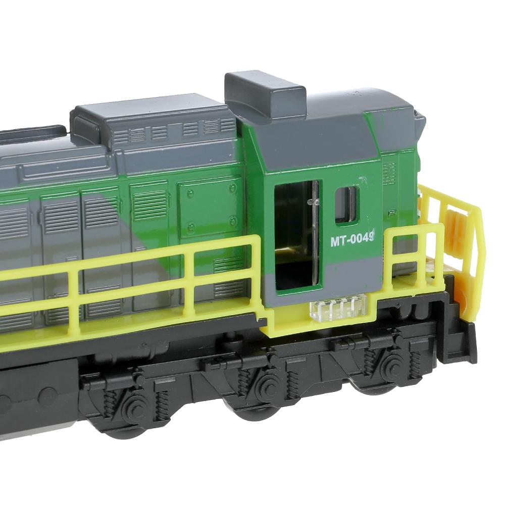4630115529163 Модель металл свет-звук ЛОКОМОТИВ 19 см, двери, инерц, зелен, кор. Parc technologique dans le cor.2*2