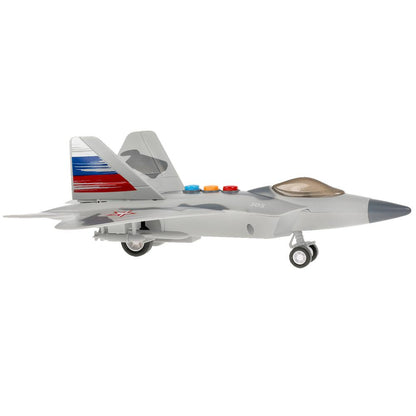 ZY1006390-R Модель пластик свет-звук ИСТРЕБИТЕЛЬ 26 см, 3 кнопки, инерция, кор. Технопарк в кор.48шт