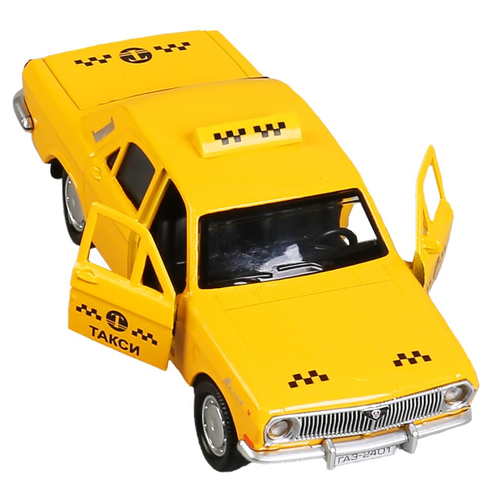 La machine en métal "gaz-2401 волга такси" 12см, открыв.двери, инерц., желтый в кор. Parc technologique en cor2*36шт