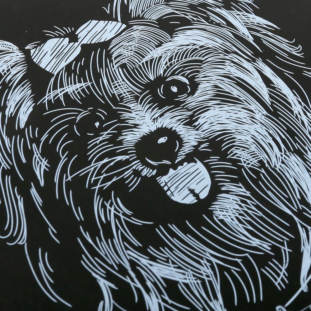 MultiArt. Гравюра "Собака" 18х24 см серебряная арт.100SCRATCHART-SILV-DOG