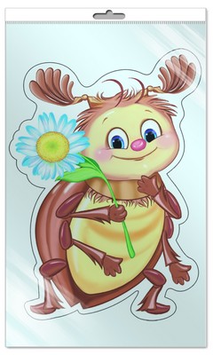 *ФМ-9323 ПЛАКАТ ВЫРУБНОЙ А4 В ПАКЕТЕ. Майский жук (с блестками в индивидивидуальной упаковке с европодвесом и клеевым клапаном)