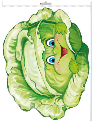 *ФМ1-14004 ПЛАКАТ ВЫРУБНОЙ А4 В ПАКЕТЕ. Капуста (УФ-лак, в индивидуальной упаковке, с европодвесом и клеевым клапаном)