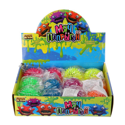 Игрушка попрыгун Со светом, мяч, 7,5см, цвета в асс., дисплей Супер Жим уп-12шт в кор.12уп