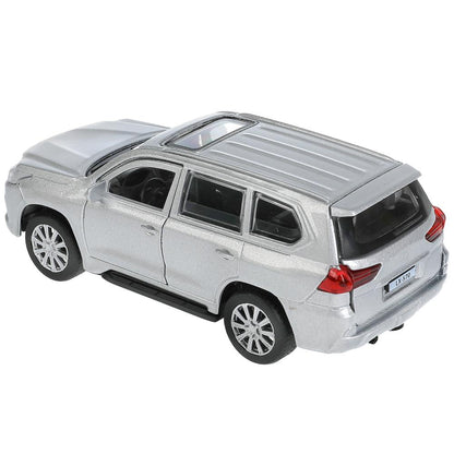 Машина металл "LEXUS LX-570", длина 12 см, откр дв, багаж, инерц, СЕРЕБРИСТЫЙ Технопарк в кор.2*36шт
