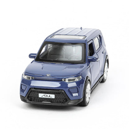 Машина металл KIA soul длина 12 см, двери, багаж., инерц, темно-синий, кор. Технопарк в кор.2*36шт