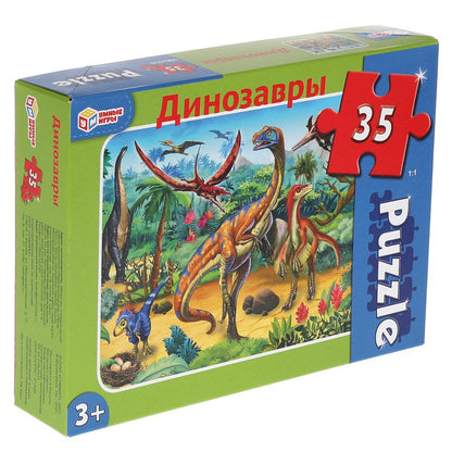 Les dinosaures. Макси-пазлы в коробке. Пазл 35 détails. Умные игры в кор.24шт