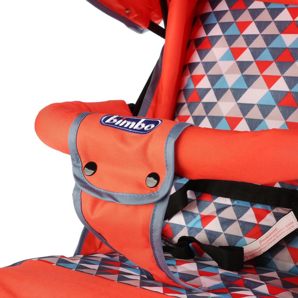 КОЛЯСКА-ТРОСТЬ "BIMBO" КОЛЕСА 8*5,5", ГЛУБОКОЕ КАНАПЕ, ЧЕХОЛ, 3 ТОЧ. РЕМЕНЬ, ЦВЕТ КРАСНЫЙ в кор.4шт