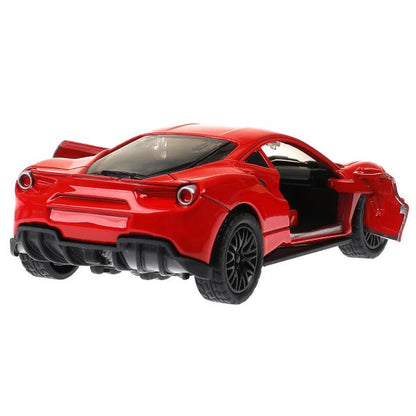 Машина металл ferrary 488 gtb 12 см, двери, багажник, инерция Технопарк в кор.2*120шт