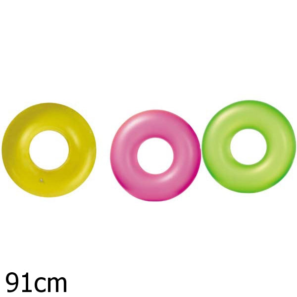 Круг надувной INTEX "Neon Frost Tube" (Неоновый холодный), от 9 лет, 3 вида в ассортименте, 91 см