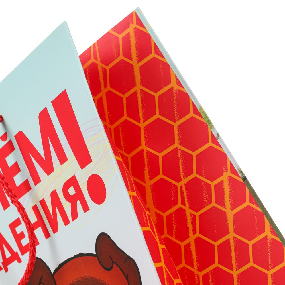 Пакет подарочный СОЮЗМУЛЬТФИЛЬМ МАТОВЫЙ, l, Винни Пух,140 гр/м2 ЧУДО ПРАЗДНИК в кор.10*12шт