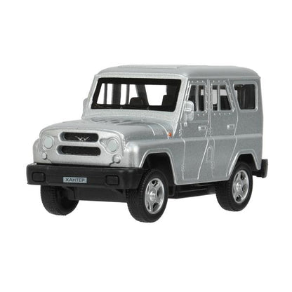 Machine en métal UAZ ХАНТЕР dline 10,5 см, инерция, серебристый, кор. Parc technologique dans le cor.2*36шт