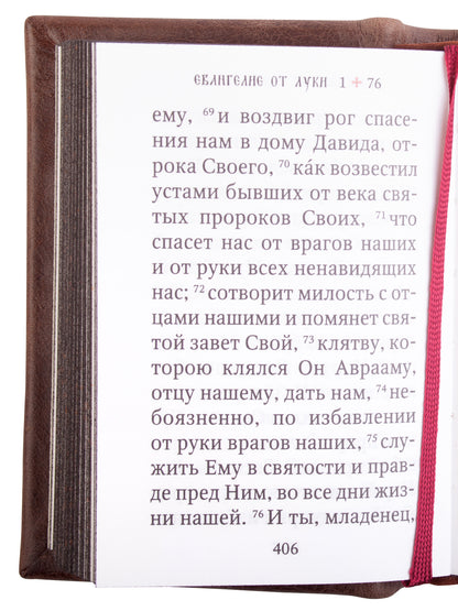 Святое Евангелие c выделением слов Спасителя красн