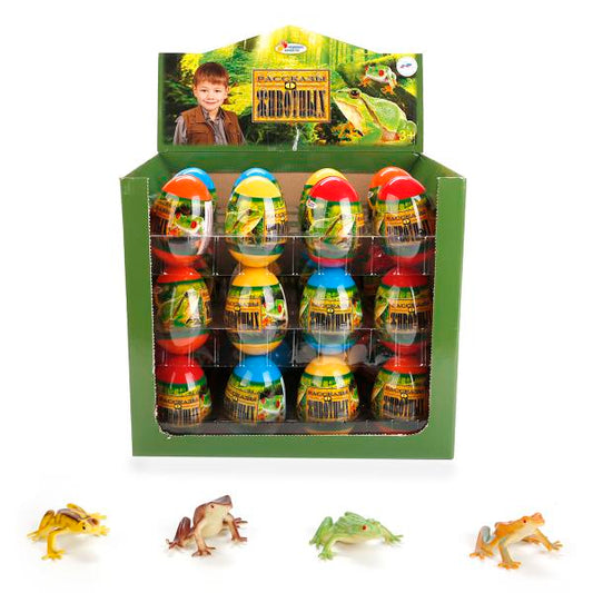 ЛЯГУШКИ "ИГРАЕМ ВМЕСТЕ" МИКС 6 ВИДОВ 3" В ЦВ. ЯЙЦАХ, УП-36ШТ в кор.2уп