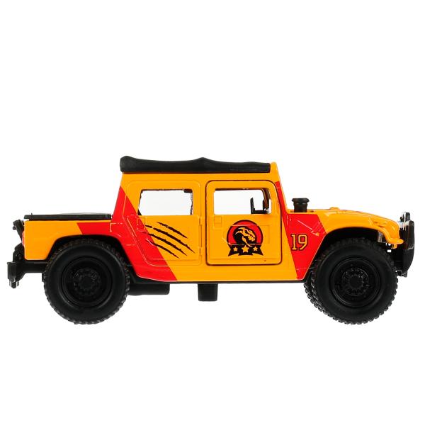 Машина металл HUMMER ПИКАП, 12 см, двери, баг., инер., окрас динозавр, кор. Технопарк в кор.2*24шт