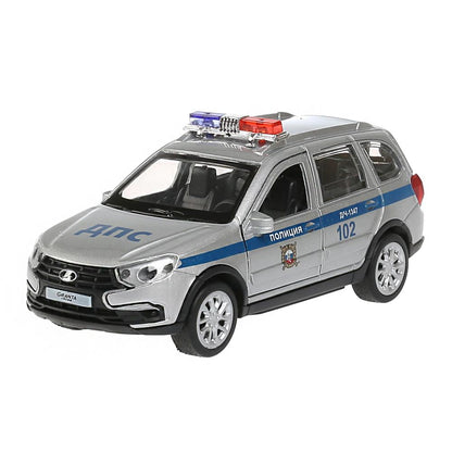 Machine en métal "lada granta cross 2019 policia" 12 cm, inerte. Parc technologique dans le cor.2*36шт