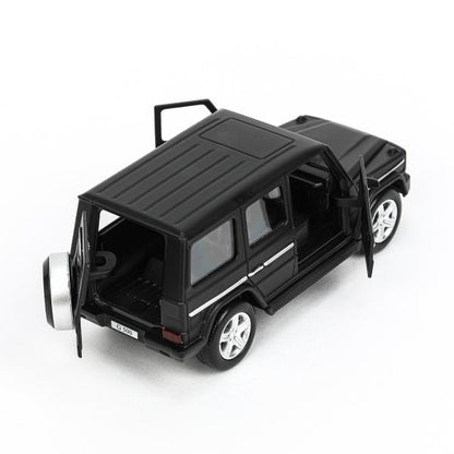 Machine en métal MERCEDES-BENZ CLASSE G МАТОВЫЙ 12 см, двер, багаж, черный, кор. Parc technologique dans le cor.2*36шт