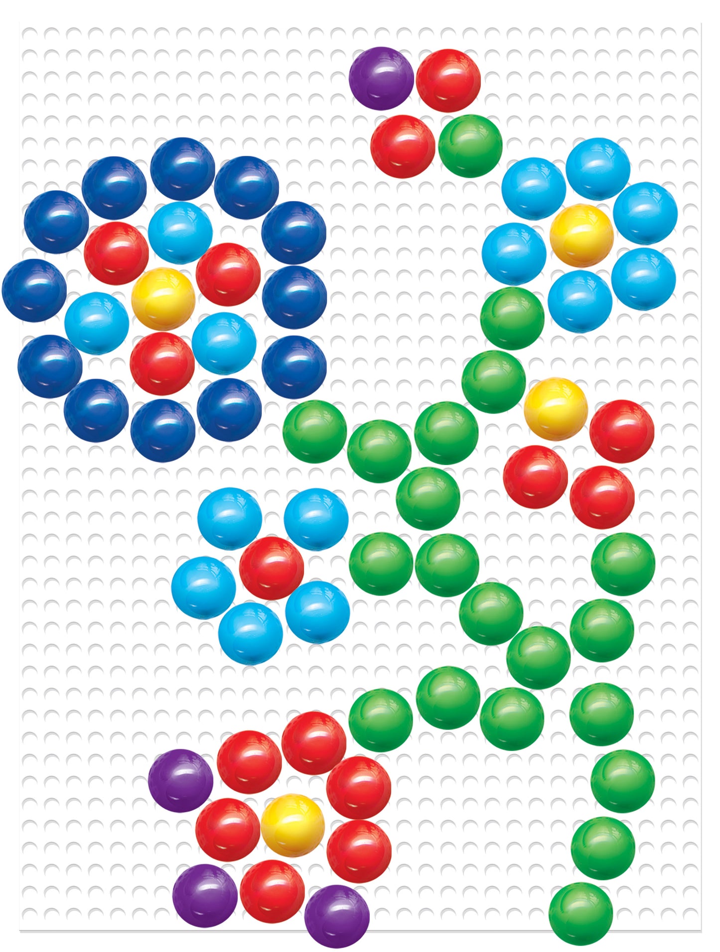Мозаика комбинированная. 270 фишек, 6 цветов, 2 поля (10мм, 15мм, 20мм)