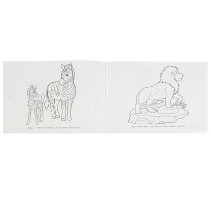 Животные Африки. Альбом раскрасок. 64 cartes. 285х210 mm. Скрепка. 64 pièces. Ouais. dans le cor.20шт