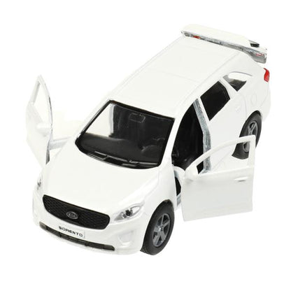 Машина металл KIA sorento prime, 12 см, двери, багаж., инерц., белый, кор. Технопарк в кор.2*24шт