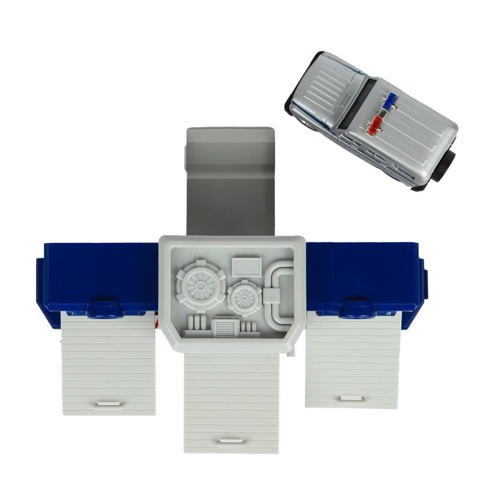 Игрушка пластик ворота+1 машинка, ПОЛИЦИЯ,кор. Parc technologique à Cor.24шт